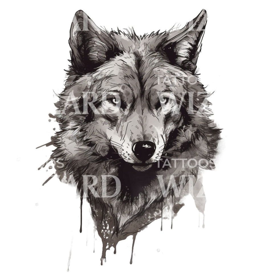 black wolf tattoo designs Bulan 1 Black and Grey Wolf Tattoo Design